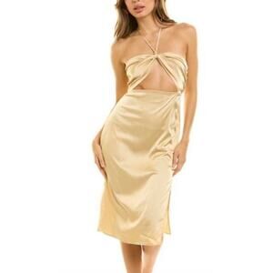 NWT We Wore What Gold Halter Dress Women's Large